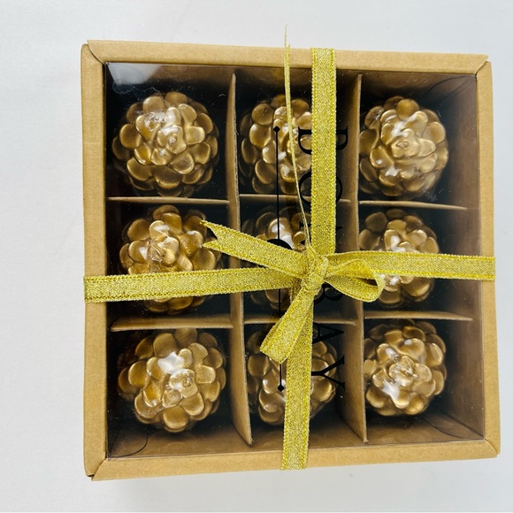 Bombay Other - NEW NIB Bombay Gold Mini Pinecone Candles – Set of 9 Holiday Christmas Gift